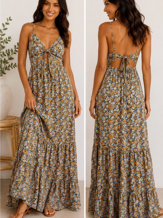 Maaji Dresses & Skirts - NWT Maaji Floral Spaghetti Strap Maxi Dress Size M